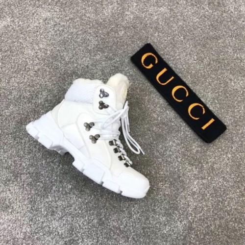 Gucci Flashtrek high-top sneaker with wool white