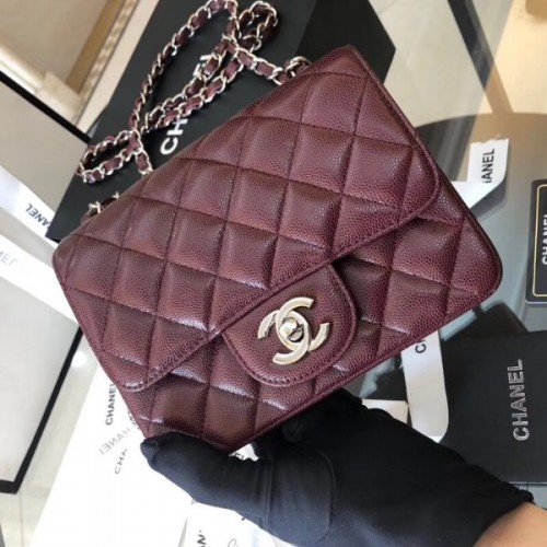 Chanel cf17cm caviar burgundy cnl43490