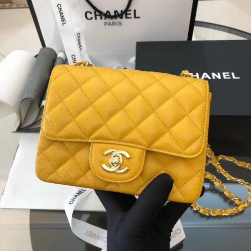 Chanel cf17cm caviar yellow cnl43490