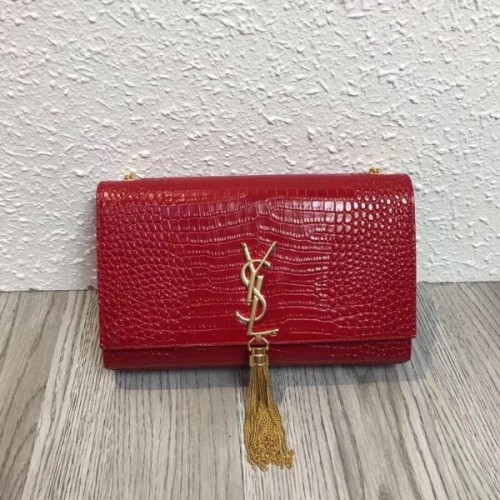 Saint Laurent croc 24 cm red bag ysl00013