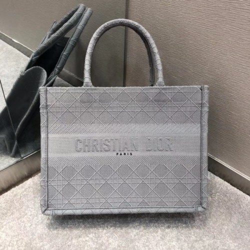 Christian Dior Book Tote Bag Gray CDBBT-2359