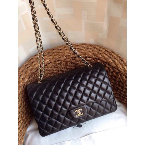 Chanel Lambskin Jumbo Double Flap Black 33cm