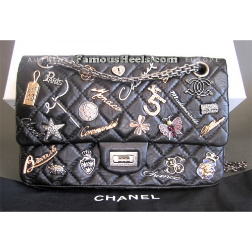 Chanel Calfskin Reissue Bag with Charms black