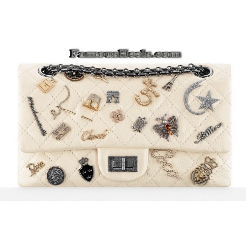 Chanel Calfskin Reissue Bag with Charms beige