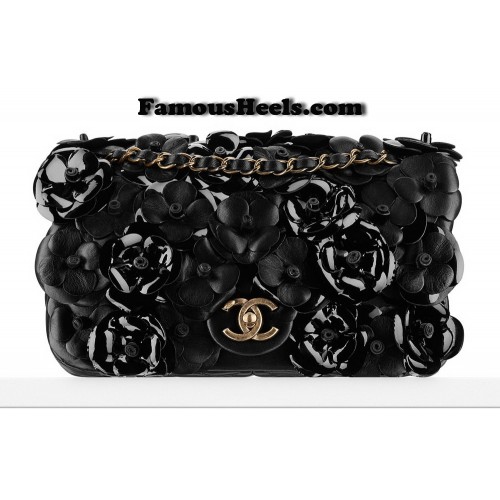 Chanel Flap Bag with Camellia Black