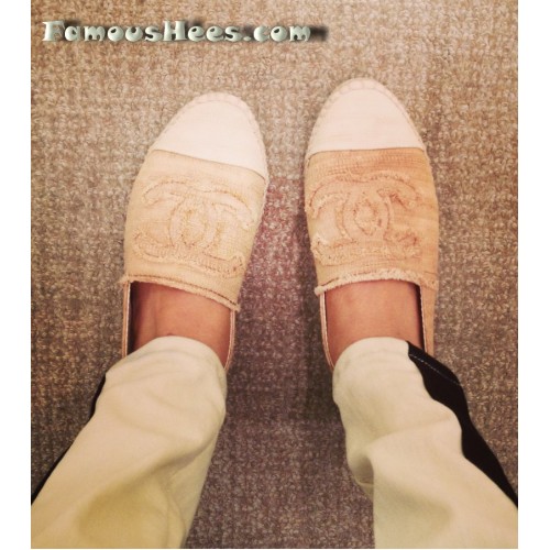 Flat Espadrilles beige and white