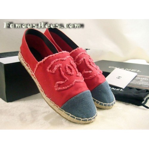 C flat Espadrilles red and jeans