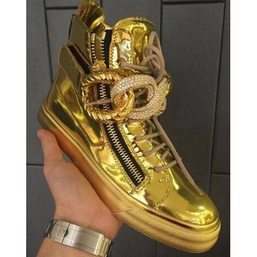 Giuseppe zanotti original leather gold sneakers 