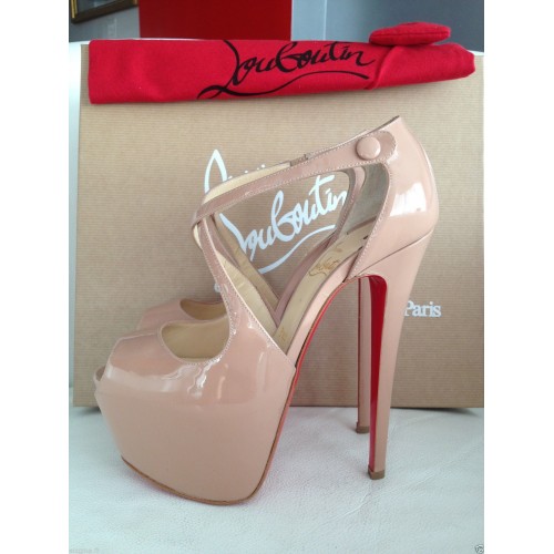 CHRISTIAN LOUBOUTIN EXAGONA 160 NUDE PATENT