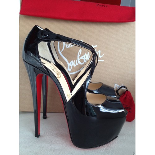 CHRISTIAN LOUBOUTIN EXAGONA 160 BLACK PATENT