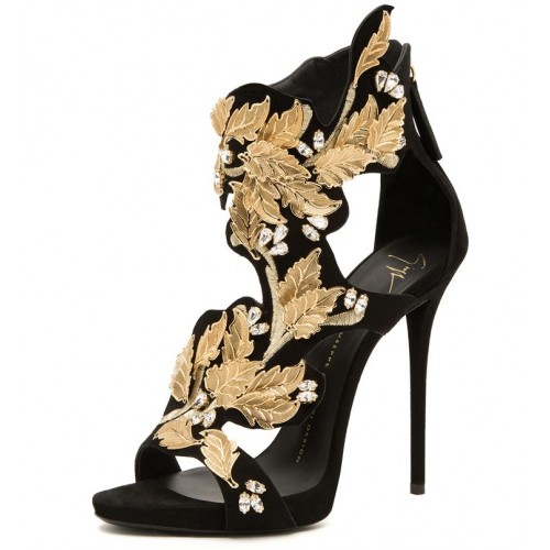 Giuseppe Zanotti Golden Leaf Stiletto Heel Sandal