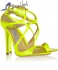 Jimmy Choo Lance Yellow Neon Patent Strappy Sandals