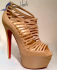 Christian Louboutin Zoulou Leather Platform Sandals Nude Beige