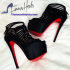 Christian Louboutin Zoulou Leather Platform Sandals black 160mm