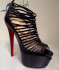 Christian Louboutin Zoulou Leather Platform Sandals black 160mm