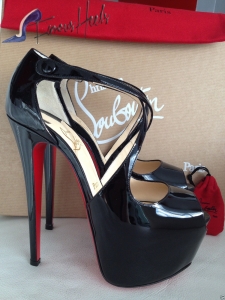 CHRISTIAN LOUBOUTIN EXAGONA 160 BLACK PATENT