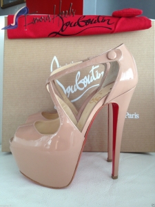 CHRISTIAN LOUBOUTIN EXAGONA 160 NUDE PATENT