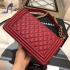 Chanel Boy 25cm lambskin Burgundy 00114