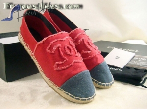 C flat Espadrilles red and jeans