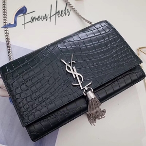 Saint Laurent croc 24 cm black bag ysl00016