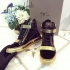 Giuseppe Zanotti original leather gold & black sneakers 