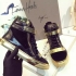 Giuseppe Zanotti original leather gold & black sneakers 