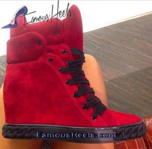 CASADEI WEDGE SNEAKERS RED