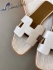 Hermes Oran Sandals Crocodile White HOSDCROC-24