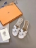 Hermes Oran Sandals Crocodile White HOSDCROC-24