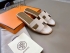 Hermes Oran Sandals Crocodile White HOSDCROC-24