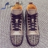 CHRISTIAN LOUBOUTIN sneakers gray with black Spikes